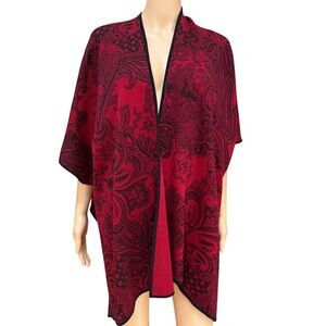 CHICO’s Cape Ryan’s reversible Red paisley Print Cotton Blend size S/M